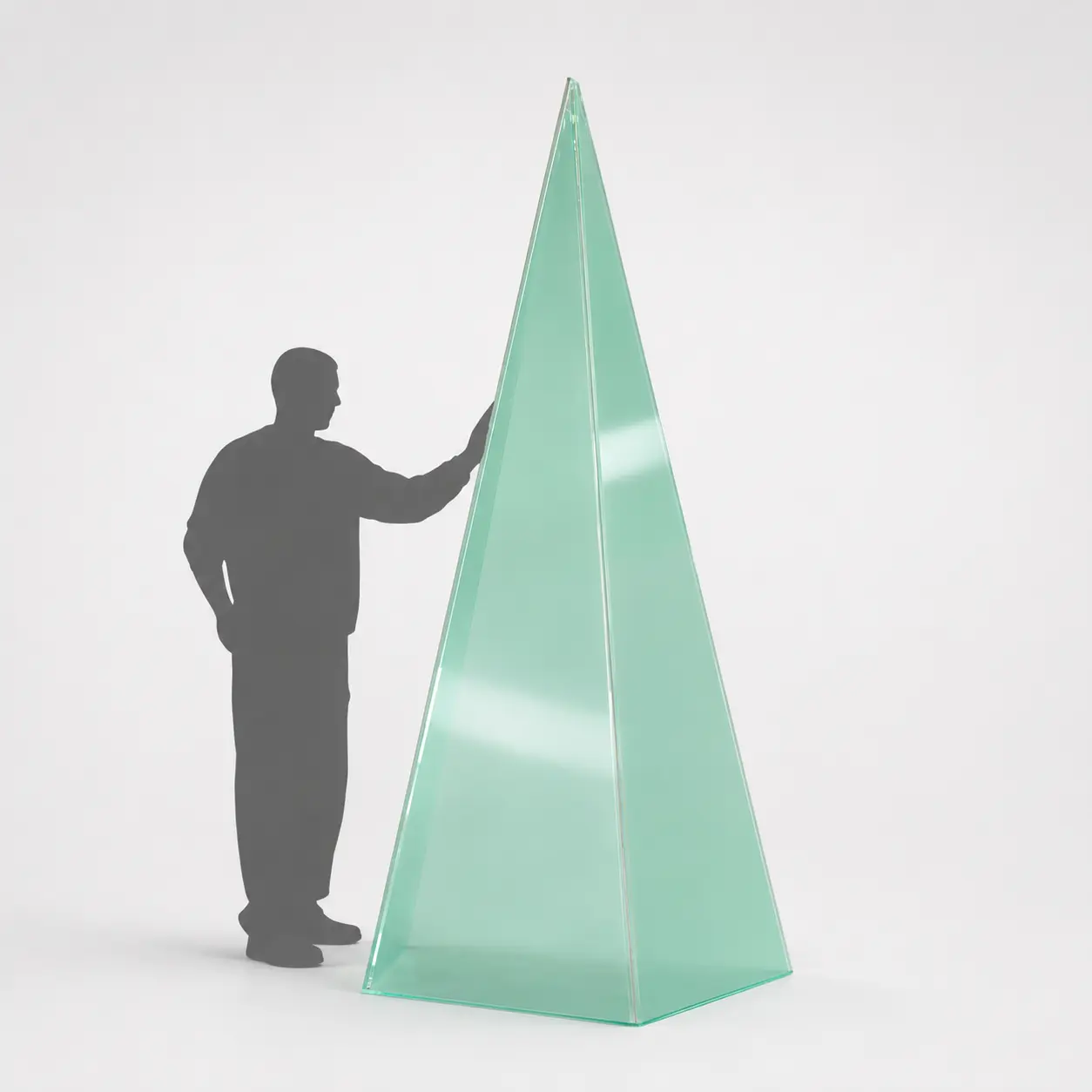 Acrylglas-Pyramide mit Größensilhouette